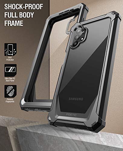 Poetic Guardian Series Case Designed for Samsung Galaxy A32 5G, Full-Body Hybrid Shockproof Bumper Clear Protective Cover Case, Built-in Screen Protector, Black/Clear