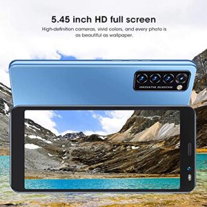 FOLOSAFENAR Smartphone,5.45 inch HD Full Screen face Recognition and Fingerprint Unlock Smartphone,2MP + 5MP,Dual Card Dual Standby,Blue