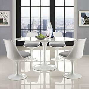 Ergode Lippa 60" Oval Wood Top Dining Table - White