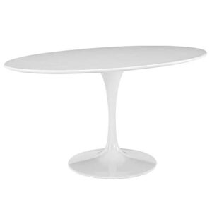 Ergode Lippa 60" Oval Wood Top Dining Table - White