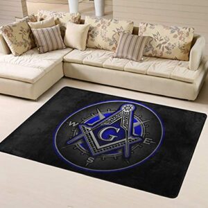 SWEET TANG Area Rug Masonic Faith Hope and Charity Freemason Logo Modern Soft Floor Mat Throw Rugs Nursery Decoration Rugs Baby Care Crawling Carpet, 60x39 inches