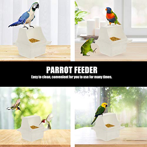 POPETPOP 4pcs Parrot Feeding Cups Plastic Birds Food Dish Parrot Feeders Water Cage Bowls for Cockatiel Conure Budgies Parakeet Parrot Macaw Small Animal Chinchilla