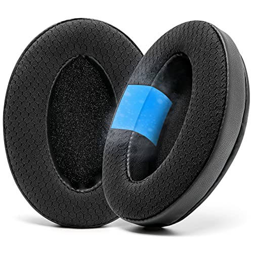 WC Freeze Hybrid Fabric Cooling Gel Replacement Earpads - Compatible with HyperX Cloud, Steelseries Arctis, ATH M50X, Turtle Beach Stealth & More - Comfortable & Cooler for Longer | (Black)