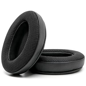 WC Freeze Hybrid Fabric Cooling Gel Replacement Earpads - Compatible with HyperX Cloud, Steelseries Arctis, ATH M50X, Turtle Beach Stealth & More - Comfortable & Cooler for Longer | (Black)