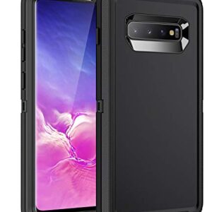 Regsun for Galaxy S10 Plus Case,Shockproof 3-Layer Full Body Protection [Without Screen Protector] Rugged Heavy Duty High Impact Hard Cover Case for Samsung Galaxy S10 Plus,Black