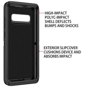 Regsun for Galaxy S10 Plus Case,Shockproof 3-Layer Full Body Protection [Without Screen Protector] Rugged Heavy Duty High Impact Hard Cover Case for Samsung Galaxy S10 Plus,Black