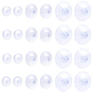 pawfly 30 pcs suction cups 0.8 & 1.2 & 1.8 inch clear plastic suction pads for home organization and decoration strong adhesive sucker holders for kitchen bathroom window and glass door