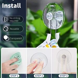 Pawfly 30 Pcs Suction Cups 0.8 & 1.2 & 1.8 Inch Clear Plastic Suction Pads for Home Organization and Decoration Strong Adhesive Sucker Holders for Kitchen Bathroom Window and Glass Door
