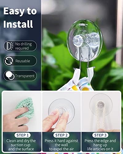 Pawfly 30 Pcs Suction Cups 0.8 & 1.2 & 1.8 Inch Clear Plastic Suction Pads for Home Organization and Decoration Strong Adhesive Sucker Holders for Kitchen Bathroom Window and Glass Door