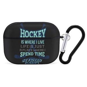 passionate ice hockey player airpods case cover for apple airpods pro cute airpod case for men women boys girls silicone protective skin airpods accessories with keychain