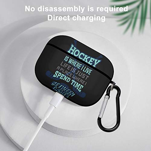 Passionate Ice Hockey Player Airpods Case Cover for Apple AirPods Pro Cute Airpod Case for Men Women Boys Girls Silicone Protective Skin Airpods Accessories with Keychain