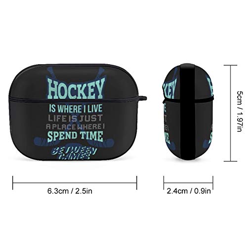 Passionate Ice Hockey Player Airpods Case Cover for Apple AirPods Pro Cute Airpod Case for Men Women Boys Girls Silicone Protective Skin Airpods Accessories with Keychain