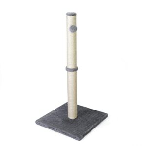 petellow 31'' tall cat scratching post - cat claw scratcher with hanging ball - scratching posts for indoor large cats - durable stable cat furniture with sisal rope - cat scratch post-grey