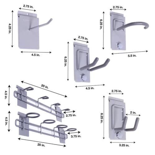 Crownwall Slat Wall Accessories Heavy Duty Steel Locking Hook Kit ...