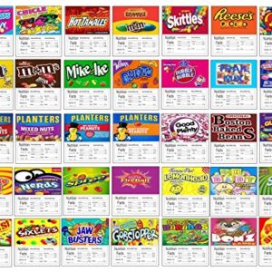 2.5" Candy Vending Machine Nutrition Labels Stickers (24 Pack)