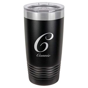 monogram tumbler cup 20oz insulated custom engraved (black)