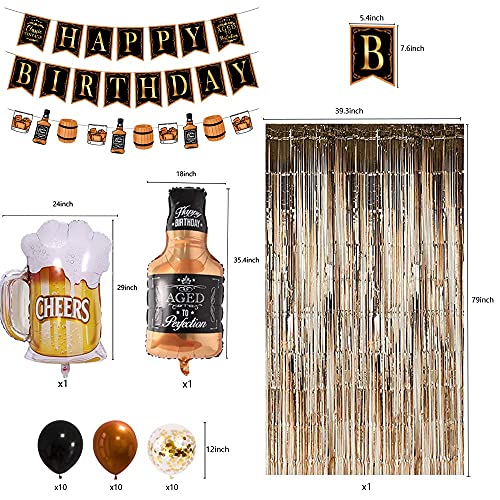 Birthday Decorations for Men Women Whiskey Themed Party Decorations Supplies Classic Vintage Party Banner Bar Party Decorations