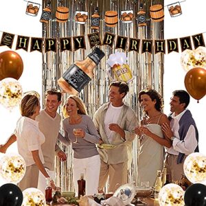 Birthday Decorations for Men Women Whiskey Themed Party Decorations Supplies Classic Vintage Party Banner Bar Party Decorations