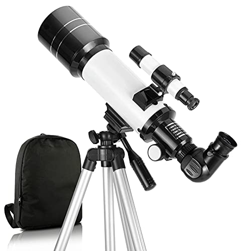 Telescope, 70mm Aperture 400mm AZ Mount Astronomical Refracting Telescope for Adults Kids Beginners - Travel Telescope with Backpack, 2X Barlow Lens, Phone Adapter