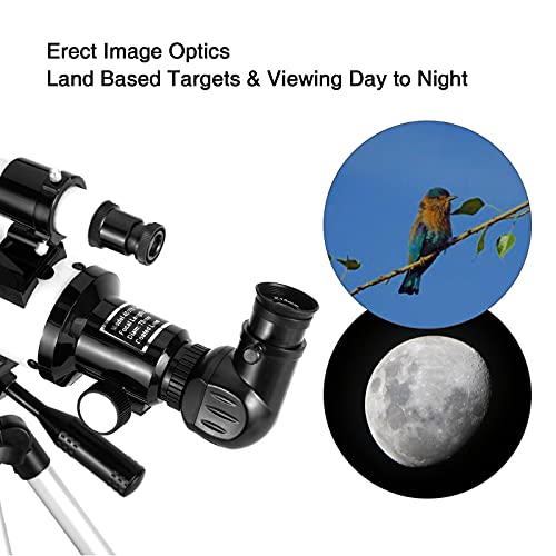 Telescope, 70mm Aperture 400mm AZ Mount Astronomical Refracting Telescope for Adults Kids Beginners - Travel Telescope with Backpack, 2X Barlow Lens, Phone Adapter