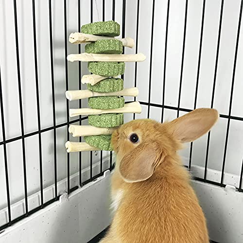 KEYONEKJ 100% Natural Rabbit Toys for Bunnies，Improve Dental Health and No Glue Chew Toys for Teeth for Bunny/Chinchilla/Guinea Pig/Hamsters/Rat/Squirrel/Totoro/Rodent