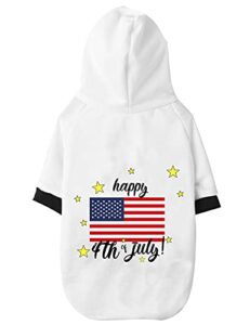 impoosy dog 4th of july hoodies pet funny cotton hoodies cat cute american flag costume puppy star clothes (l)