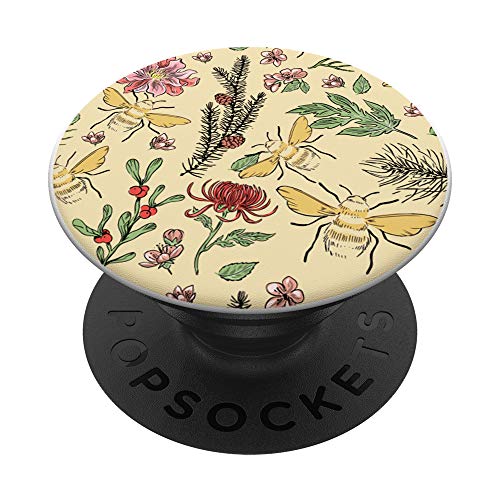 Nature Plants Flowers Floral Leaves Beehive Honeycomb Bee PopSockets PopGrip: Swappable Grip for Phones & Tablets