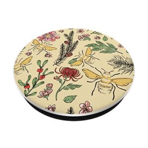 Nature Plants Flowers Floral Leaves Beehive Honeycomb Bee PopSockets PopGrip: Swappable Grip for Phones & Tablets