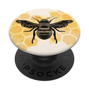 honeycomb bee hive beekeeper bees lover bee whisperer bee popsockets popgrip: swappable grip for phones & tablets