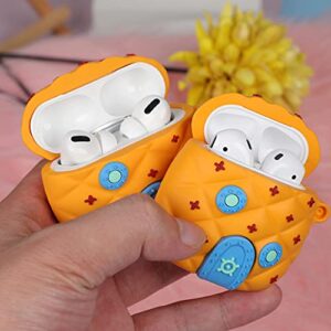 Oqplog for AirPod Pro 2019/Pro 2 Gen 2022 Case Cartoon for AirPods Pro Air Pods Pro Cases Cover Character Funny Design Fun 3D Cute Kawaii Soft Silicone for Girls Boys Teen Kids (Pineapple House)