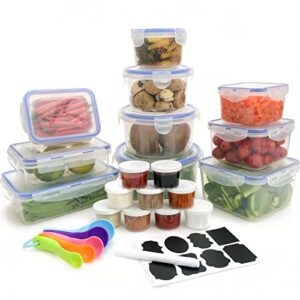 zhoma 28 pcs food storage containers set - kitchen sealed jar with lid moisture-proof fresh-keeping box for whole grains