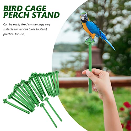 POPETPOP Small Bird Toys 50pcs Bird Perch Bird Stand Toy Plastic Perch Platform Paw Grinding Stick Bird Cage Accessories for Cockatiels Lovebirds Small Parakeets Parrotlets Bird Toy