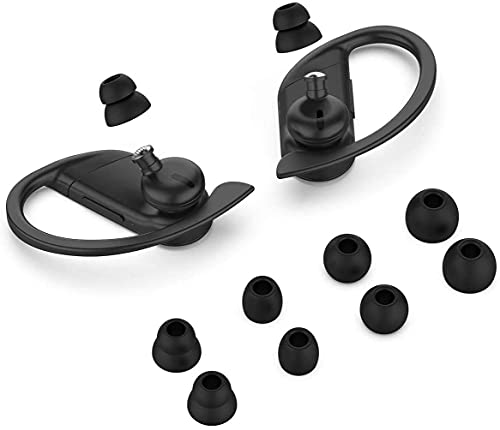 8pcs Eartips Earbuds Eargels Replacement for Beats Powerbeats Pro Wireless Earphone Headphones (Black)