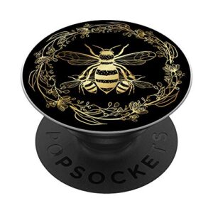 beekeeper bee hive floral circle flowers florist nature bee popsockets popgrip: swappable grip for phones & tablets