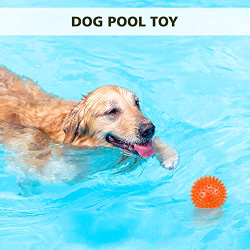 petizer 3-Pack 2.5 Inch Squeaky Dog Toy Balls, Floating Dog Pool Balls, Dog Spiky Balls, Interactive Fetch Toys for Puppy, Dog Chew Toys for Boredom, for Small Medium and Large Dogs