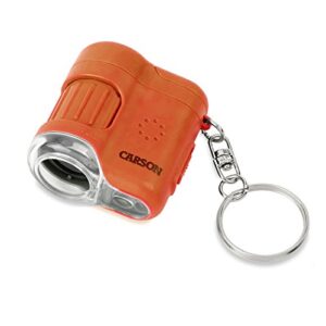 Carson MicroFlip 100x-250x LED Lighted Pocket Microscope with Flip Down Slide Base & MicroMini 20x LED Lighted Pocket Microscope with Built-in UV and LED Flashlight - Orange