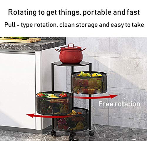 VAST Round Layered Shelf Storage Rack Kitchen Rotating Vegetable Rack Floor-Standing Multi-Layer Kitchen Storage Rack Household Storage Shelf for Kitchen Living Room(Size:5f)