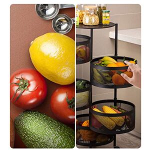 VAST Round Layered Shelf Storage Rack Kitchen Rotating Vegetable Rack Floor-Standing Multi-Layer Kitchen Storage Rack Household Storage Shelf for Kitchen Living Room(Size:5f)