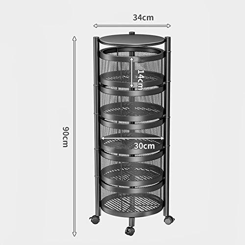 VAST Round Layered Shelf Storage Rack Kitchen Rotating Vegetable Rack Floor-Standing Multi-Layer Kitchen Storage Rack Household Storage Shelf for Kitchen Living Room(Size:5f)