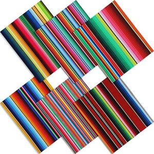 6 pieces fiesta mexican fabric serape cinco de mayo fabric napkins quilting bundles for home fiesta holiday party, diy wrapping, fall crafts decoration, crafting sewing supplies, 20 x 20 inches