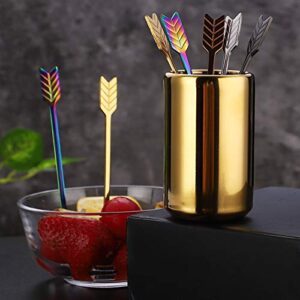 5'' 5Pcs Stainless Steel Coffee Stir Sticks with Stirrers Holder, Metal Coffee Stirrer Reusable, Beverage Drink Cocktail Stirrer Swizzle Stirring Sticks Black