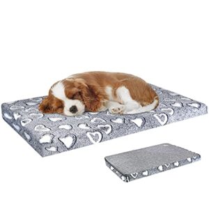 vankean dog crate mat reversible cool and warm, stylish dog bed for crate with waterproof inner linings and removable machine washable cover, firm support dog pad for small to xx-large dogs, grey