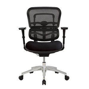 WorkPro® 12000 Series Ergonomic Mesh/Fabric Mid-Back Chair, Black/Black