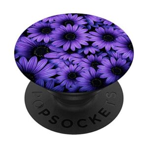 purple flower trendy floral print pattern for flowers lovers popsockets popgrip: swappable grip for phones & tablets