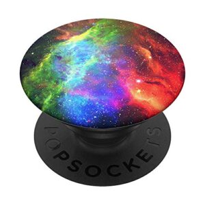 galaxy space in green orange red blue cyan yellow aehp365 popsockets popgrip: swappable grip for phones & tablets