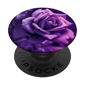 purple flower print modern pattern purple lovers popsockets popgrip: swappable grip for phones & tablets