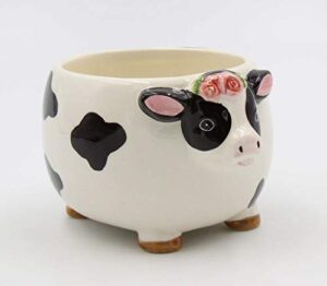 cosmos gifts fine ceramic country barnyard milk cow candy dish bowl, 5-1/8" l