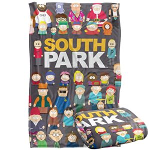 south park full cast silky touch super soft throw blanket 36" x 58", multi