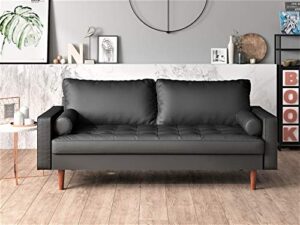 us pride furniture ns5452-l caladeron mid-century modern loveseat in faux leather, pvc black