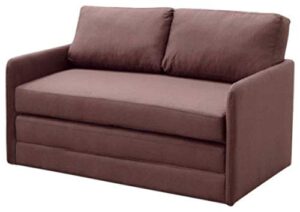 container furniture direct kathy modern contemporary fabric upholstered livingroom reversible loveseat sleeper, coffee brown